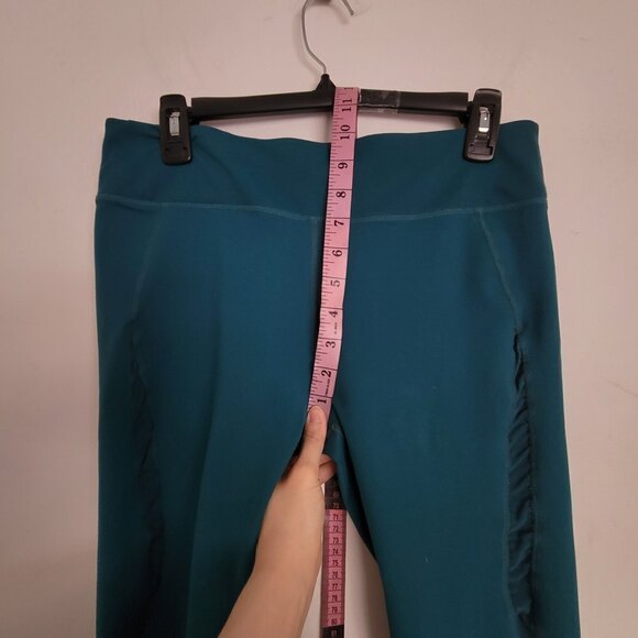 Fabletics Kelly Forest Mesh Powerhold Leggings Teal Green Tights Size Large - Picture 12 of 16